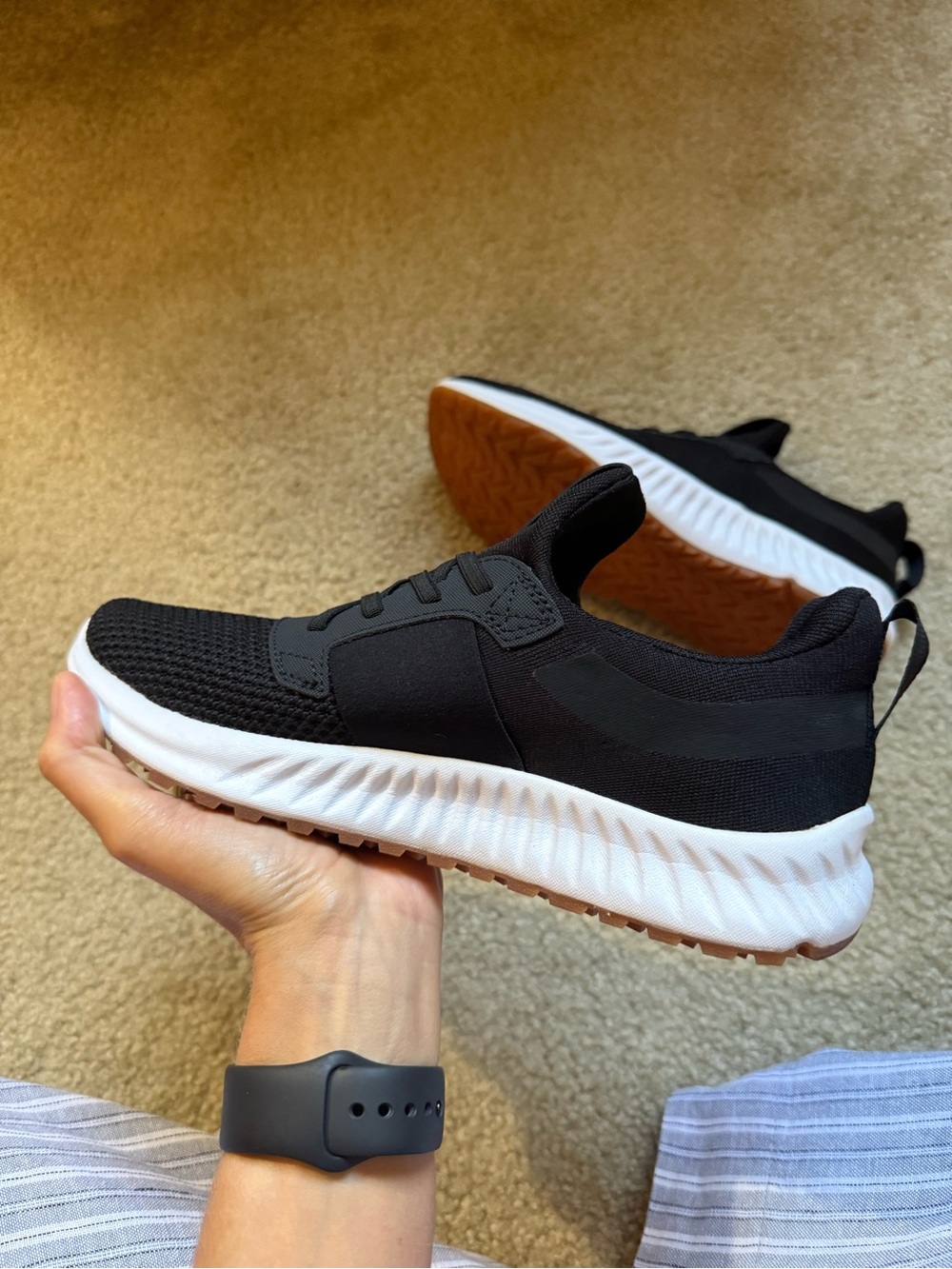 Saucony Black Knit Athletic Shoes with White Midsole and Gum Outsole - Picture 7 of 10